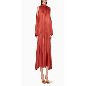 Mother of Pearl NWT Eleanor Cold Shoulder Dress in Rust Size Large